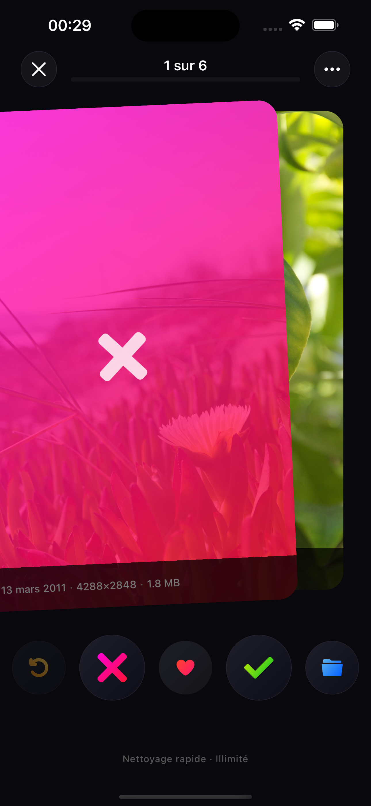 Swipe left to delete